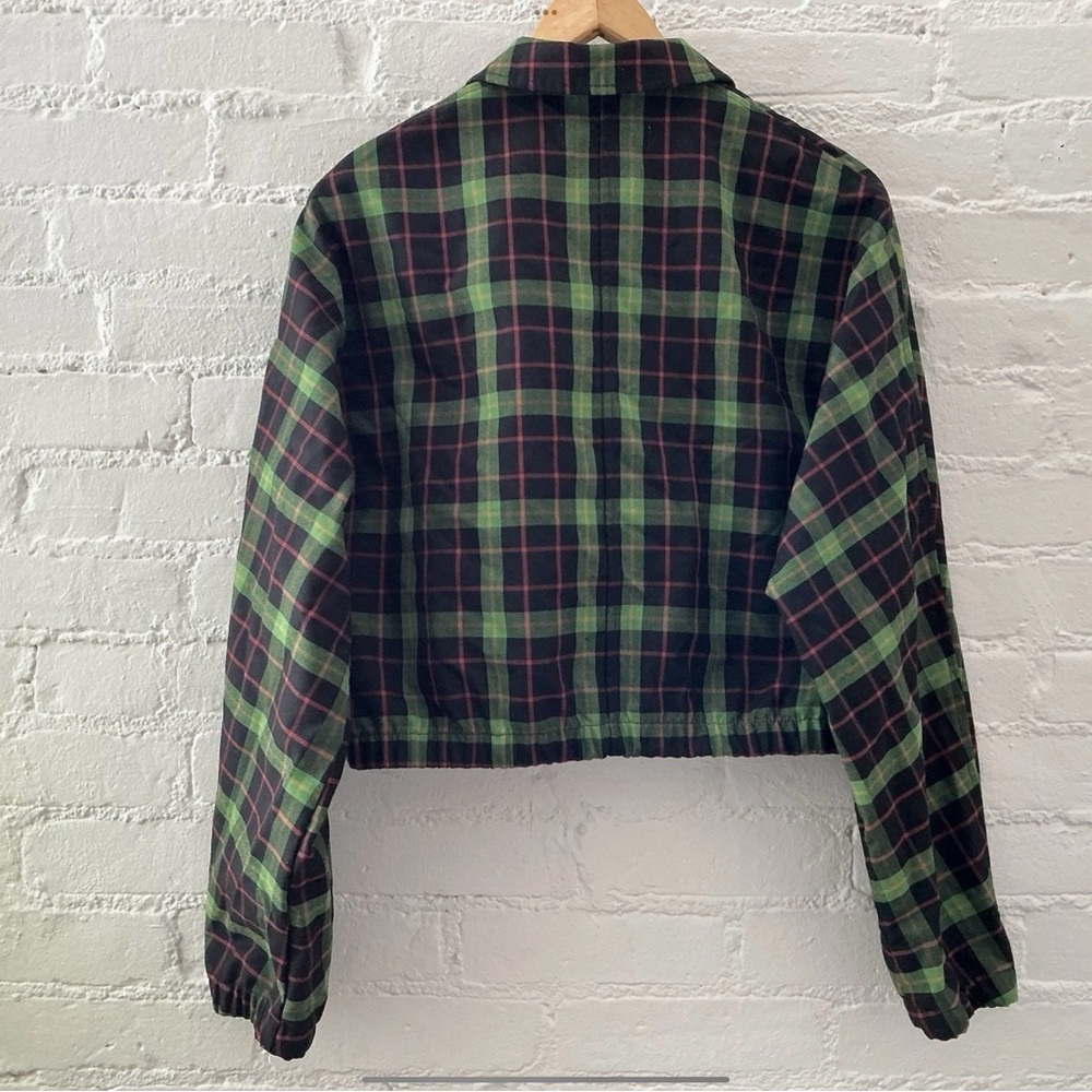 Vintage Y2K Teddy Fresh Cropped Plaid Jacket Zip Up Preppy Retro Grunge Size M - Picture 8 of 13